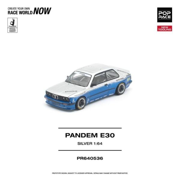 (預購) POP RACE 1/64 PANDEM E30 SILVER PR640536 20260701 POP RACE 1/64 PANDEM E30 SILVER PR640536