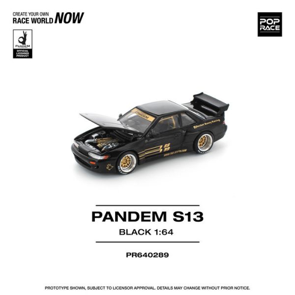 POP RACE 1/64 日產 Nissan PANDEM S13 BLACK PR640289 POP RACE 1/64 日產 Nissan PANDEM S13 BLACK PR640289