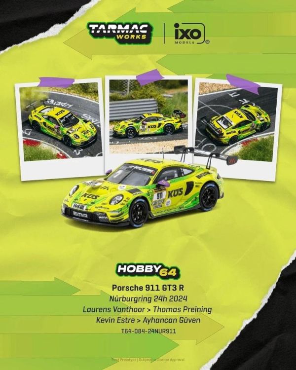 (預購) TARMAC WORKS 1/64 保時捷 HOBBY64 Porsche 911 GT3 R Nürburgring 24h 2024 T64-084-24NUR911 20260806 TARMAC WORKS 1/64 保時捷 HOBBY64 Porsche 911 GT3 R Nürburgring 24h 2024 T64-084-24NUR911