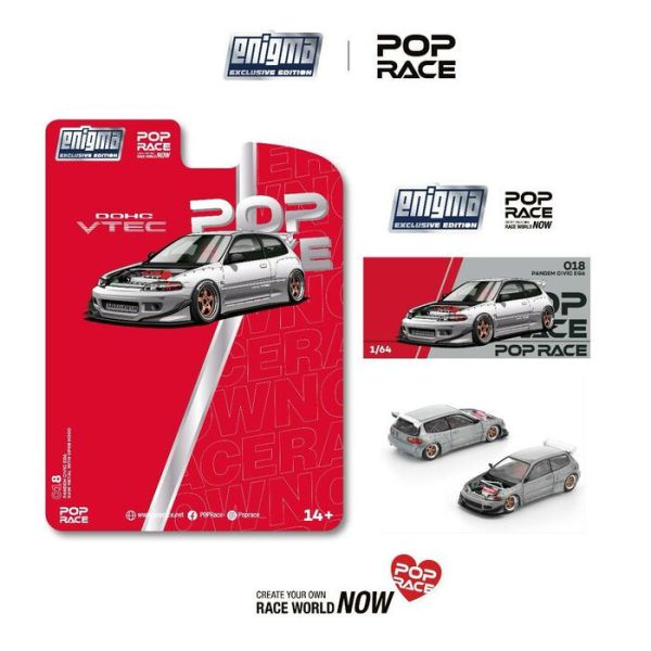 [吊卡版] POP RACE × ENIGMA 本田 Honda PANDEM CIVIC EG6 RAW METAL PRE018 [吊卡版] POP RACE × ENIGMA 本田 Honda PANDEM CIVIC EG6 RAW METAL PRE018