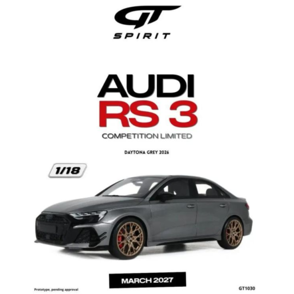 (預購) GT SPIRIT 1/18 奧迪 AUDI RS 3 COMPETITION LIMITED DAYTONA GREY 2026 GT1030 20260928 GT SPIRIT 1/18 奧迪 AUDI RS 3 COMPETITION LIMITED DAYTONA GREY 2026 GT1030