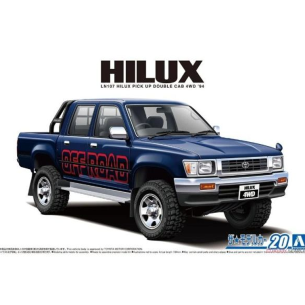 (預購) AOSHIMA 1/24 #20 豐田 LN107 HILUX雙座駕駛室4WD "94 組裝模型 20260407 AOSHIMA 1/24 #20 豐田 LN107 HILUX雙座駕駛室4WD "94 組裝模型