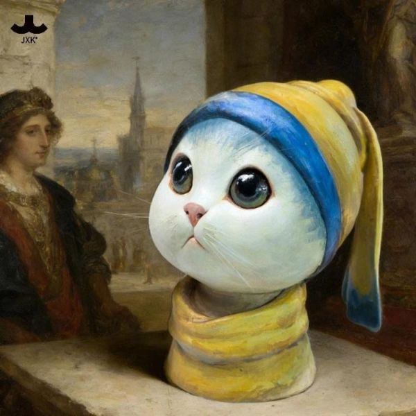 (預購) JXK 動物 戴珍珠耳環的貓 JXK330 20260319 JXK 動物 戴珍珠耳環的貓 JXK330