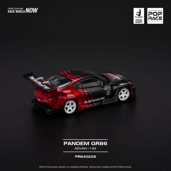 POP RACE 1/64 豐田 TOYOTA PANDEM GR86 - ADVAN PR640228 POP RACE 1/64 豐田 TOYOTA PANDEM GR86 - ADVAN PR640228