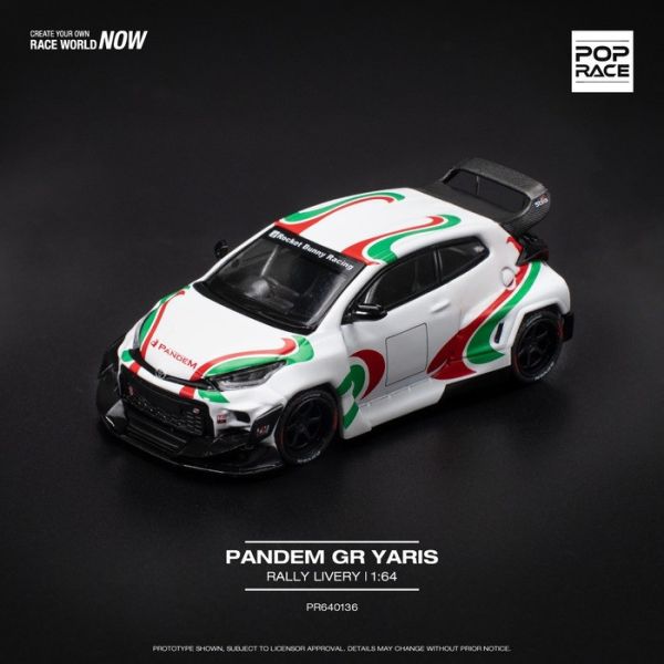 POP RACE 1/64 豐田 TOYOTA PANDEM GR YARIS 拉力塗裝 PR640136 POP RACE 1/64 豐田 TOYOTA PANDEM GR YARIS 拉力塗裝 PR640136