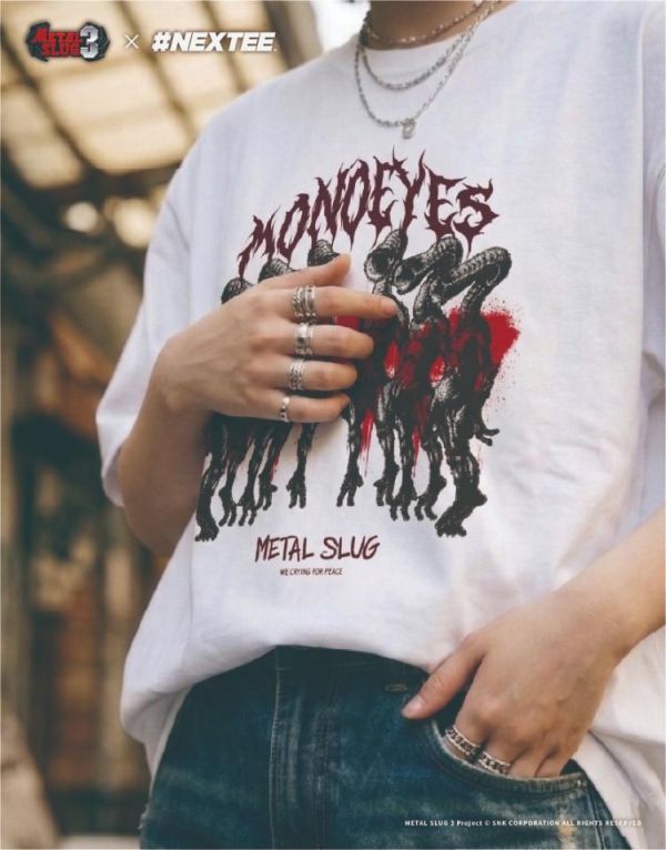 NEXTee 合金彈頭MetalSlug Monoeyes 寬版短袖T恤 黑&白 NEXTee 合金彈頭MetalSlug Monoeyes 寬版短袖T恤 黑&白