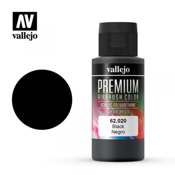 Acrylicos Vallejo 62020 高階色彩 Premium Color 黑色 Black 60 ml. Acrylicos,Vallejo,62020,高階色彩,Premium,Color,黑色 ,Black,60 ml. ,
