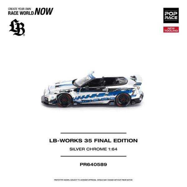 (預購) POP RACE 1/64 LB-WORKS 35GT-R FINAL EDITION SILVER CHROME PR640589 20260813 POP RACE 1/64 LB-WORKS 35GT-R FINAL EDITION SILVER CHROME PR640589