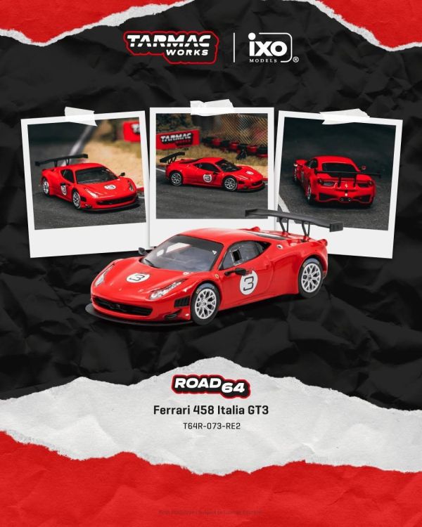 (預購) TARMAC WORKS 1/64 法拉利 ROAD64 Ferrari 458 Italia GT3 Red 20261108 TARMAC WORKS 1/64 法拉利 ROAD64 Ferrari 458 Italia GT3 Red