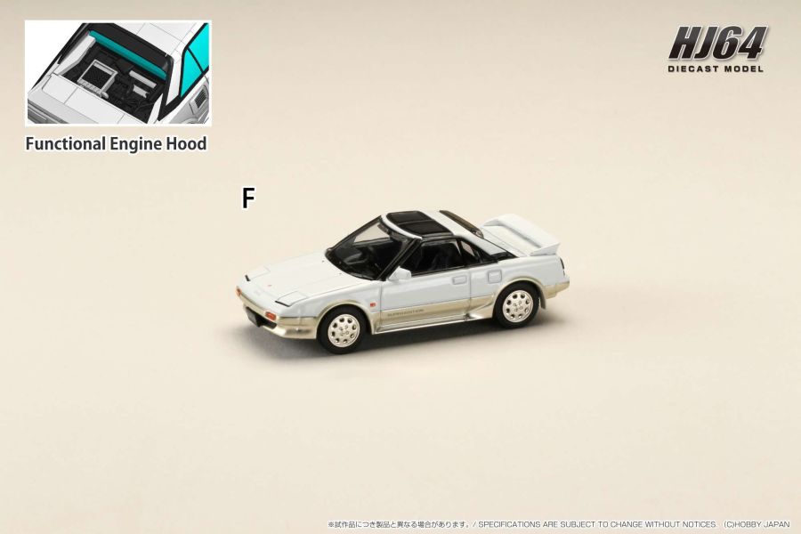 Hobby JAPAN 1/64 豐田 Toyota MR2 1600G-LIMITED SUPER CHARGER 1988 T型天窗 超級版 金屬米白(雙色) Hobby JAPAN 1/64 豐田 Toyota MR2 1600G-LIMITED SUPER CHARGER 1988 T型天窗 超級版 金屬米白(雙色)