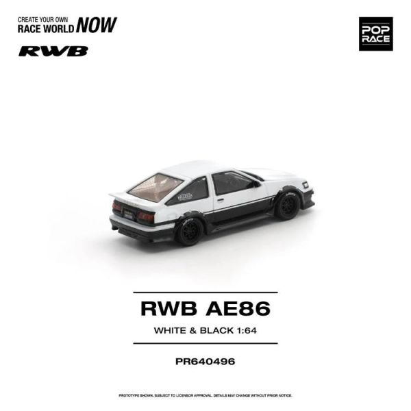 (預購) POP RACE 1/64 保時捷 RWB AE86 WHITE BLACK PR640496 20260423 POP RACE 1/64 保時捷 RWB AE86 WHITE BLACK PR640496