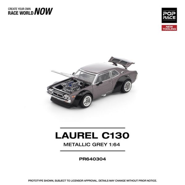 (預購) POP RACE 1/64 日產 Nissan LAUREL C130 METALLIC GREY (預購) POP RACE 1/64 日產 Nissan LAUREL C130 METALLIC GREY