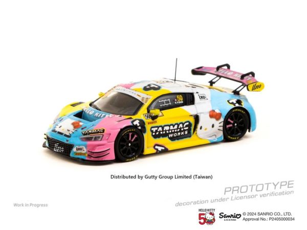 TARMAC WORKS 1/64 奧迪 Audi R8 LMS GT3 Evo II 澳門GT - KITTY聯名塗裝 T64-043-23MGP50 TARMAC WORKS 1/64 奧迪 Audi R8 LMS GT3 Evo II 澳門GT - KITTY聯名塗裝 T64-043-23MGP50