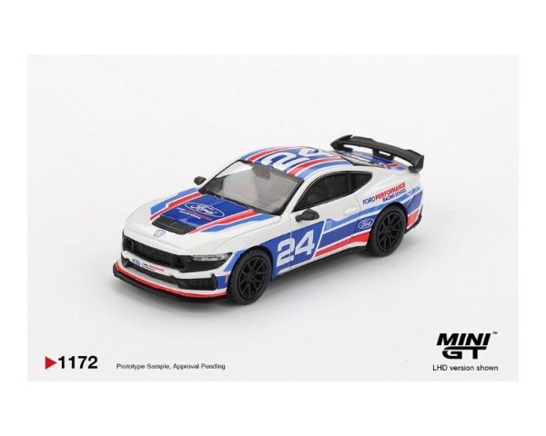 (預購) [吊卡版] MINIGT 1/64 福特 Ford Mustang Dark Horse #24 Ford Performance Racing School LHD MGT01172-BL 20251211 [吊卡版] MINIGT 1/64 福特 Ford Mustang Dark Horse #24 Ford Performance Racing School LHD MGT01172-BL