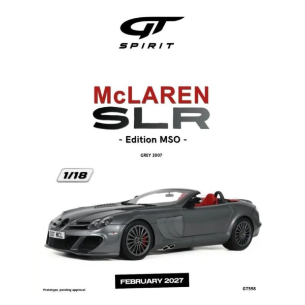 (預購) GT SPIRIT 1/18 麥拉倫 McLAREN SLR EDITION MSO GREY 2007 GT598 20260928 GT SPIRIT 1/18 麥拉倫 McLAREN SLR EDITION MSO GREY 2007 GT598