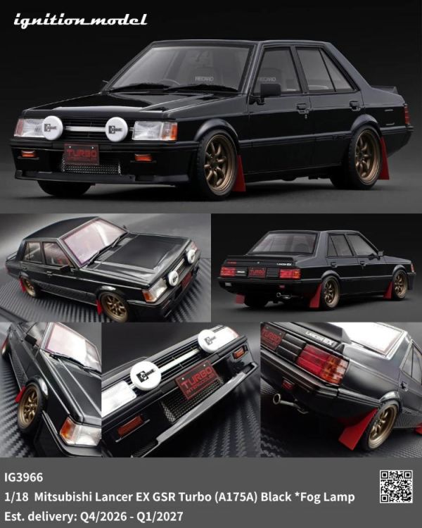 (預購) ignition model 1/18 三菱 Mitsubishi Lancer EX GSR Turbo (A175A) Black *Fog Lamp IG3966 20260507 ignition model 1/18 三菱 Mitsubishi Lancer EX GSR Turbo (A175A) Black *Fog Lamp IG3966