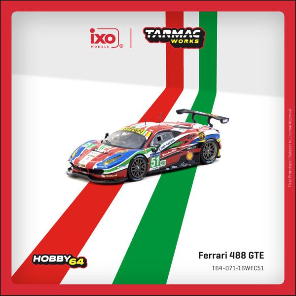 (預購) TARMAC WORKS 1/64 法拉利 Ferrari 488 GTE 24h of Le Mans 2016 T64-071-16WEC51 (預購) TARMAC WORKS 1/64 法拉利 Ferrari 488 GTE 24h of Le Mans 2016 T64-071-16WEC51