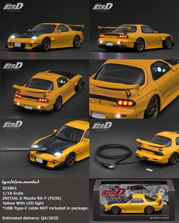 ignition model 1/18 頭文字D RX-7 FD3S 高橋啓介 LED全燈版本 IG3801 ignition model 1/18 頭文字D RX-7 FD3S 高橋啓介 LED全燈版本 IG3801