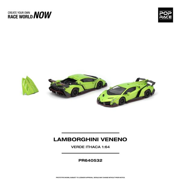 (預購) POP RACE 1/64 藍寶堅尼 LAMBORGHINI VENENO VERDE ITHACA 20261022 POP RACE 1/64 藍寶堅尼 LAMBORGHINI VENENO VERDE ITHACA