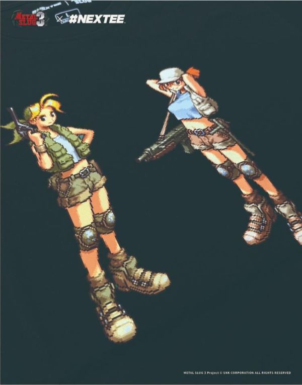 NEXTee 合金彈頭MetalSlug Eri/Fio 短袖T恤 黑&白 分別販售 NEXTee 合金彈頭MetalSlug Eri/Fio 短袖T恤 黑&白 分別販售