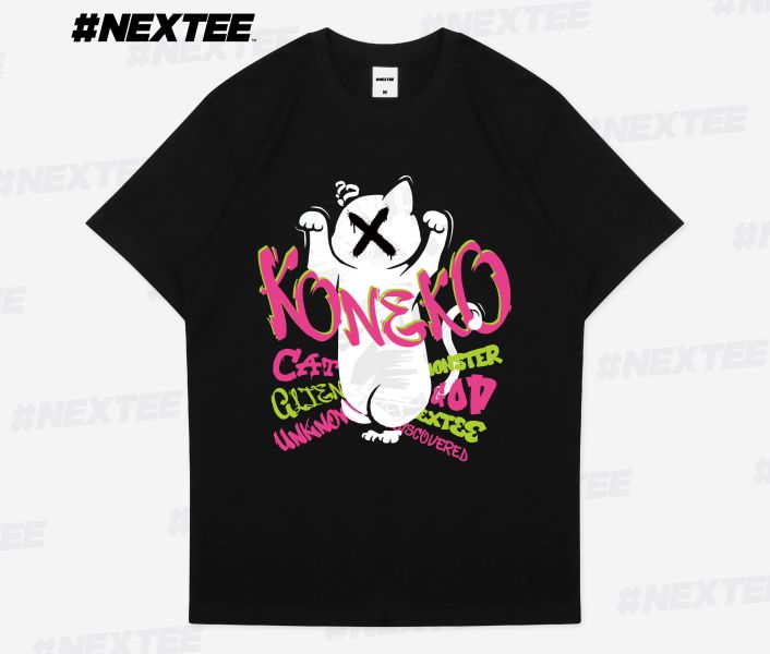 NEXTee KONEKO 塗鴉喵 短袖T恤 黑色 NEXTee KONEKO 塗鴉喵 短袖T恤 黑色
