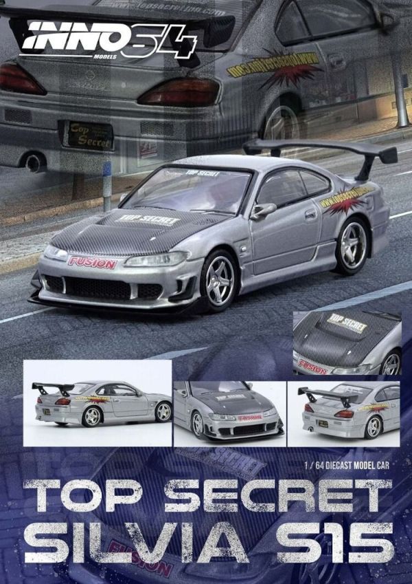 (預購) INNO64 1/64 日產 Nissan TOP SECRET SILVIA (S15) Silver IN64-S15TS-SIL (預購) INNO64 1/64 日產 Nissan TOP SECRET SILVIA (S15) Silver IN64-S15TS-SIL