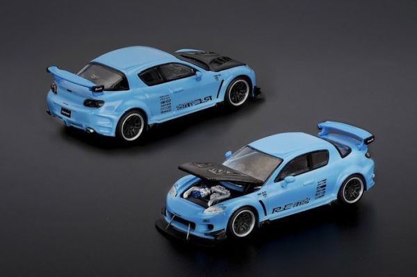 POP RACE 1/64 馬自達 MAZDA RX-8 RE-AMEMIYA LIGHT BLUE PR640270 POP RACE 1/64 馬自達 MAZDA RX-8 RE-AMEMIYA LIGHT BLUE PR640270