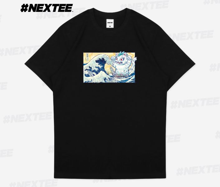 NEXTee KONEKO 浮世繪喵 短袖T恤 白色＆黑色 NEXTee KONEKO 浮世繪喵 短袖T恤 白色＆黑色