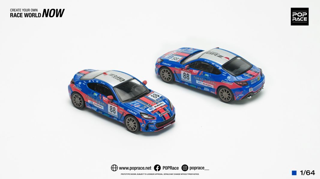 POP RACE 1/64 速霸陸 SUBARU BRZ TOKYO SUBARU RACING 2023 #88 POP RACE 1/64 速霸陸 SUBARU BRZ TOKYO SUBARU RACING 2023 #88