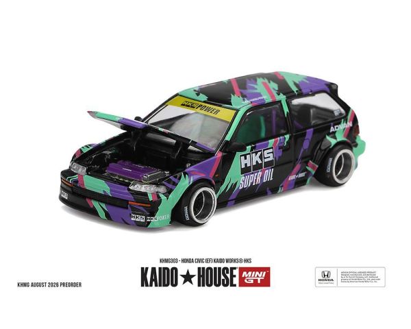 (預購) KAIDO HOUSE 1/64 本田 Honda Civic (EF) Kaido Works HKS KHMG303 20260820 KAIDO HOUSE 1/64 本田 Honda Civic (EF) Kaido Works HKS KHMG303