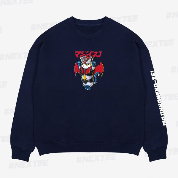 NEXTEE KONEKO 魔神喵 大學T 藍色 NEXTEE KONEKO 魔神喵 大學T 藍色
