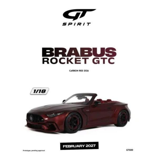 (預購) GT SPIRIT 1/18 巴博斯 BRABUS ROCKET GTC CARBON RED 2026 GT600 20260928 GT SPIRIT 1/18 巴博斯 BRABUS ROCKET GTC CARBON RED 2026 GT600