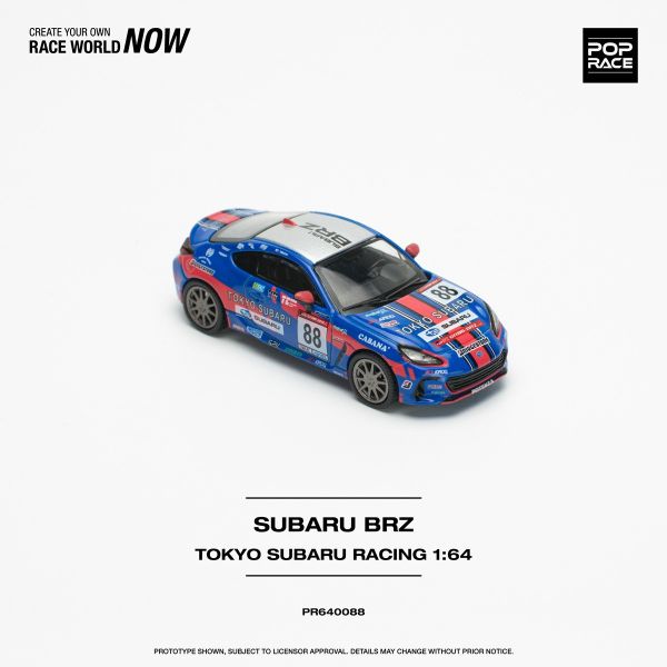POP RACE 1/64 速霸陸 SUBARU BRZ TOKYO SUBARU RACING 2023 #88 POP RACE 1/64 速霸陸 SUBARU BRZ TOKYO SUBARU RACING 2023 #88