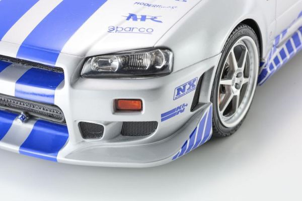 (預購) KYOSHO 京商 1/12 巨大比例 玩命關頭2 日產 Nissan Skyline R34 GT-R 2001 Fast & Furious (Silver/Blue Stripes) KSR12007A 20260205 KYOSHO 京商 1/12 巨大比例 玩命關頭2 日產 Nissan Skyline R34 GT-R 2001 Fast & Furious (Silver/Blue Stripes) KSR12007A