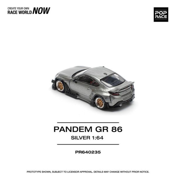 POP RACE 1/64 豐田 Toyota PANDEM GR86 SILVER PR640235 POP RACE 1/64 豐田 Toyota PANDEM GR86 SILVER PR640235