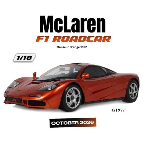 (預購) GT SPIRIT 1/18 麥拉倫 MCLAREN F1 ROADCAR MANSOUR ORANGE 1992 20260524 GT SPIRIT 1/18 麥拉倫 MCLAREN F1 ROADCAR MANSOUR ORANGE 1992