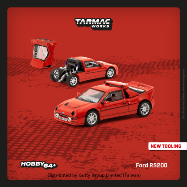 TARMAC WORKS 1/64 福特 Ford RS200 紅色 T64PR-001-RE TARMAC WORKS 1/64 福特 Ford RS200 紅色 T64PR-001-RE