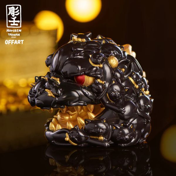 OFFART X 雕壬 百貓紅蓮 招財頭雕 墨金版 OFFART X 雕壬 百貓紅蓮 招財頭雕 墨金版