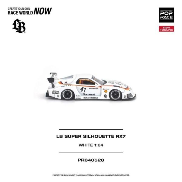 (預購) POP RACE 1/64 馬自達 LB SUPER SILHOUETTE RX7 (FD3S) White PR640528 20260625 POP RACE 1/64 馬自達 LB SUPER SILHOUETTE RX7 (FD3S) White PR640528