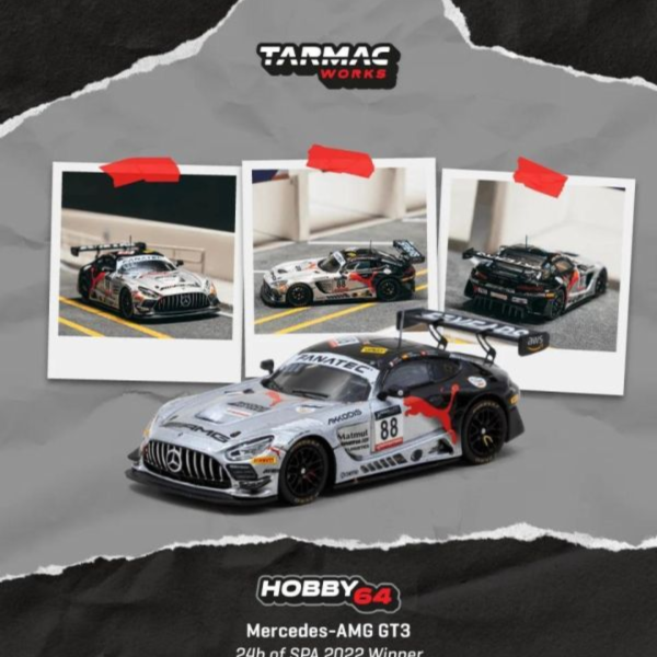 (預購) TARMAC WORKS 1/64 賓士 HOBBY64 Mercedes-AMG GT3 24h of SPA 2022 Winner T64-062-22SPA88 20260906 TARMAC WORKS 1/64 賓士 HOBBY64 Mercedes-AMG GT3 24h of SPA 2022 Winner T64-062-22SPA88