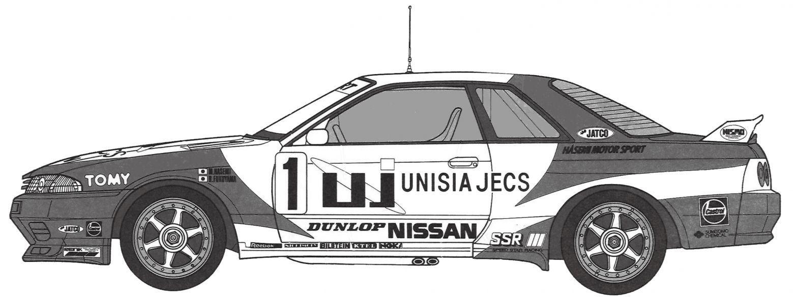 1/12 UNISIA JECS SKYLINE BNR32 1993 JTC FUJIMI AXES5 富士美 複合材質 組裝模型 FUJIMI,富士美,1/12,AXES,NISSAN,SKYLINE,GT-R,NISMO,R32,UNISIA,JECS,1993,JTC,