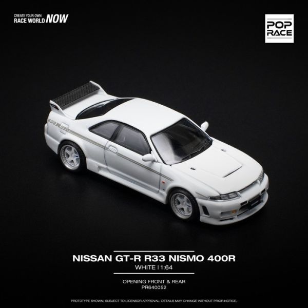 POP RACE 1/64 日產 NISSAN GT-R R33 NISMO 400R 白色 PR640052 POP RACE 1/64 日產 NISSAN GT-R R33 NISMO 400R 白色 PR640052