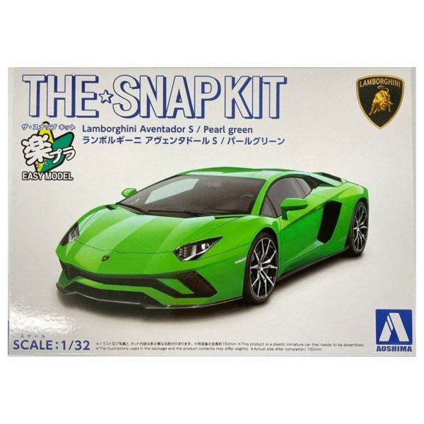 AOSHIMA 青島 1/32 Snap Kit 12-D Lamborghini 藍寶堅尼 Aventador S 珍珠綠 組裝模型 AOSHIMA,青島,1/32,Snap Kit,系列,12-D,藍寶堅尼,Aventador S, 珍珠綠, 組裝模型,