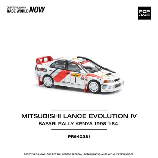 POP RACE 1/64 三菱 MITSUBISHI LANCER EVOLUTION IV SAFARI RALLY KENYA 1998 PR640231 POP RACE 1/64 三菱 MITSUBISHI LANCER EVOLUTION IV SAFARI RALLY KENYA 1998 PR640231