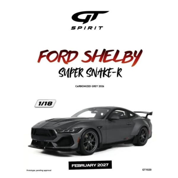(預購) GT SPIRIT 1/18 福特 FORD SHELBY SUPER SNAKE-R CARBONIZED GREY 2026 GT1020 20260928 GT SPIRIT 1/18 福特 FORD SHELBY SUPER SNAKE-R CARBONIZED GREY 2026 GT1020