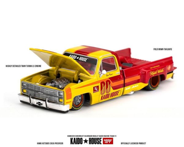 (預購) KAIDO HOUSE x MINIGT 雪佛蘭 Chevrolet Silverado Dually Kaido Racing Team V1 KHMG320 20261018 KAIDO HOUSE x MINIGT 雪佛蘭 Chevrolet Silverado Dually Kaido Racing Team V1 KHMG320
