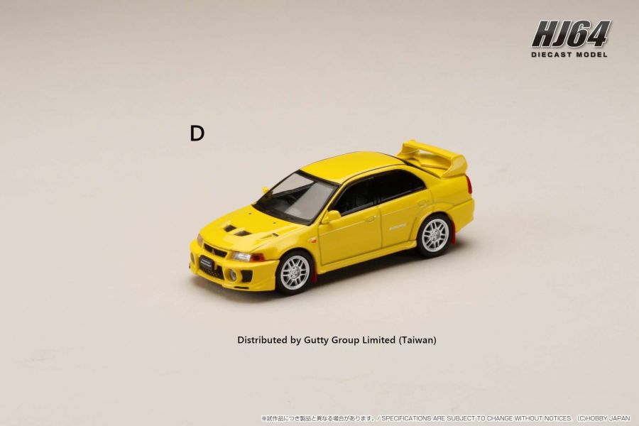 Hobby JAPAN 1/64 三菱 MITSUBISHI LANCER GSR EVO5代(CP9) 98年式 (附擋泥板) 蒲公英黃 HJ642032AY Hobby JAPAN 1/64 三菱 MITSUBISHI LANCER GSR EVO5代(CP9) 98年式 (附擋泥板) 蒲公英黃 HJ642032AY