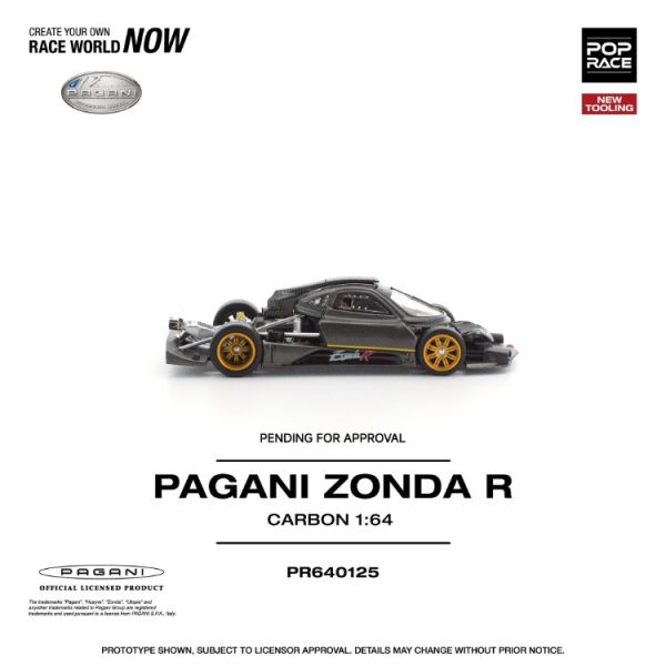 (預購) 新模具 POP RACE 1/64 帕加尼 PAGANI ZONDA R 前後可開 碳纖維塗裝 PR640125 20251107 新模具 POP RACE 1/64 帕加尼 PAGANI ZONDA R 前後可開 碳纖維塗裝 PR640125