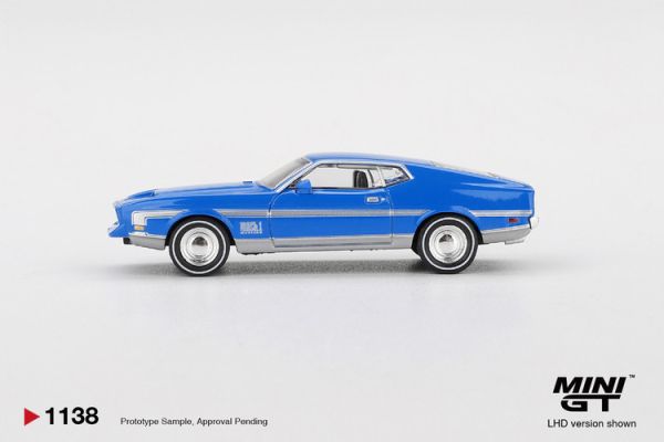 (預購) [吊卡版] MINIGT 1/64 福特 Ford Mustang Mach 1 Grabber Blue LHD MGT01138-BL 20251225 [吊卡版] MINIGT 1/64 福特 Ford Mustang Mach 1 Grabber Blue LHD MGT01138-BL