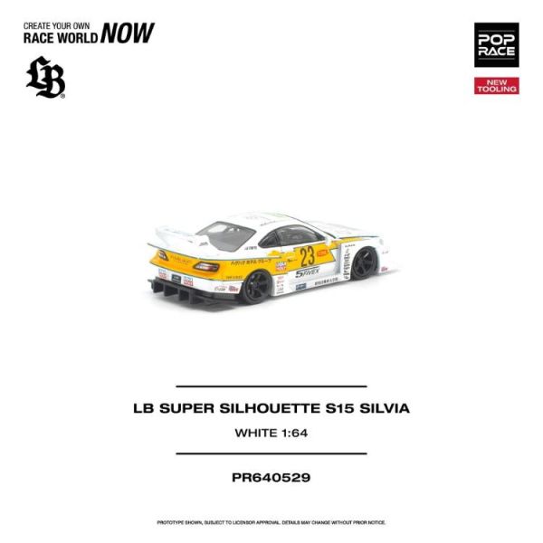 (預購) POP RACE 1/64 日產 LB SUPER SILHOUETTE S15 SILVIA WHITE PR640529 20260701 POP RACE 1/64 日產 LB SUPER SILHOUETTE S15 SILVIA WHITE PR640529